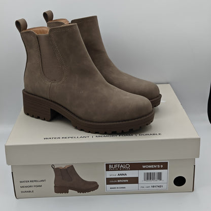 Buffalo David Bitton Anna Boots Women's Brown Pull On Memory Foam Comfort