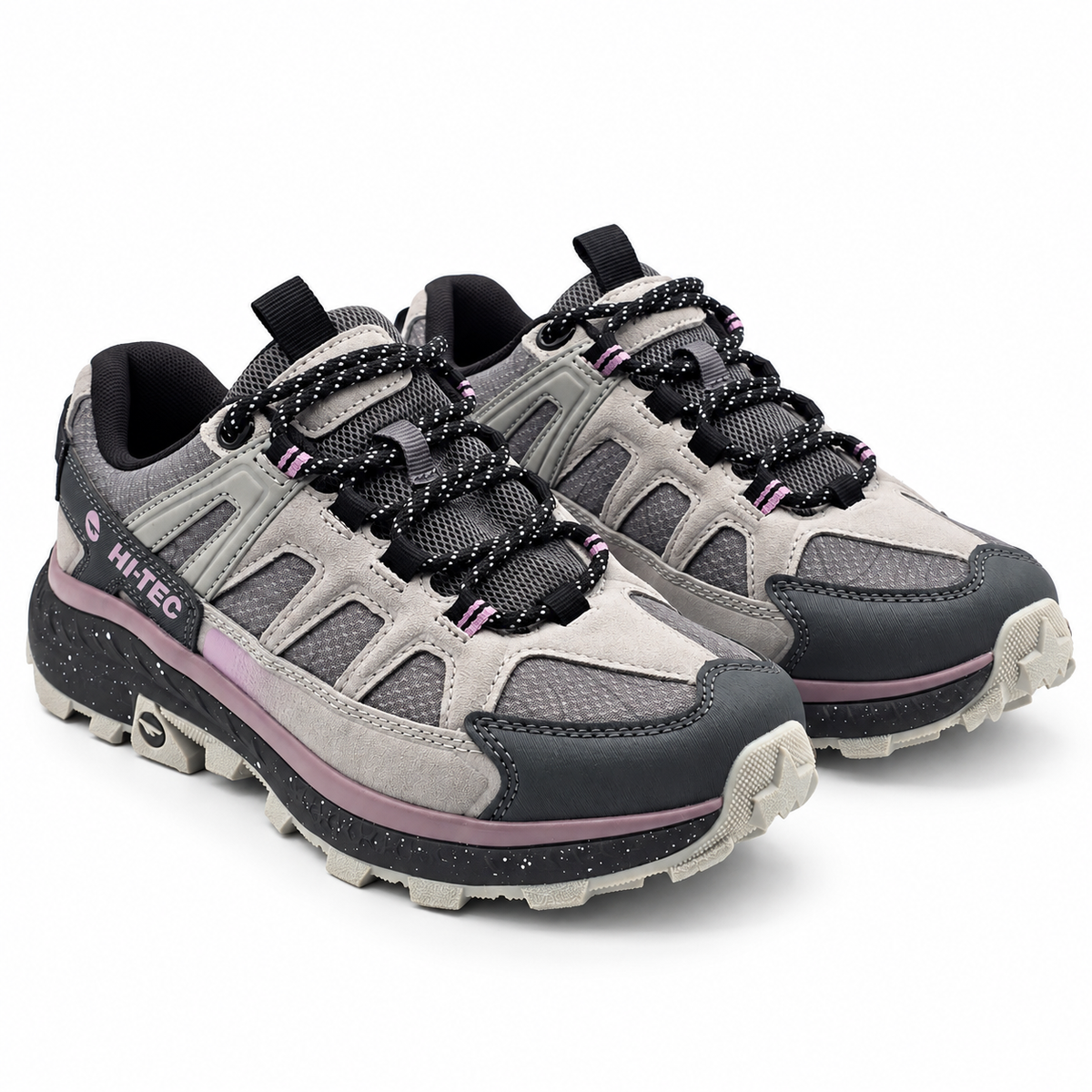 Hi-Tec Women's Hiking Trail Shoes Gray Lilac Outdoor Walking Sneakers Pick Size