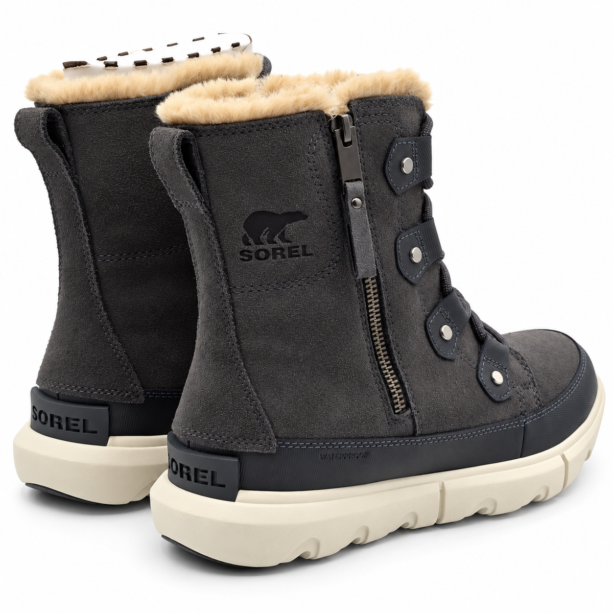 Sorel Explorer II Joan Dual Zip Womens 9 Grill Fawn Waterproof Winter Snow Boots