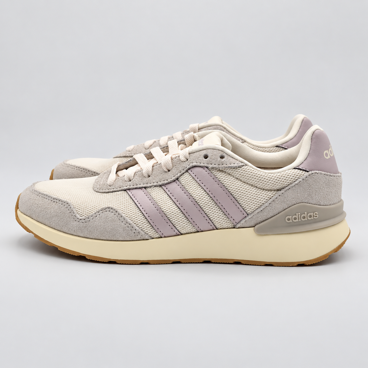 adidas Run 60s 4.0 Womens Cream Purple Retro Suede Sneakers Pick Size JR7484
