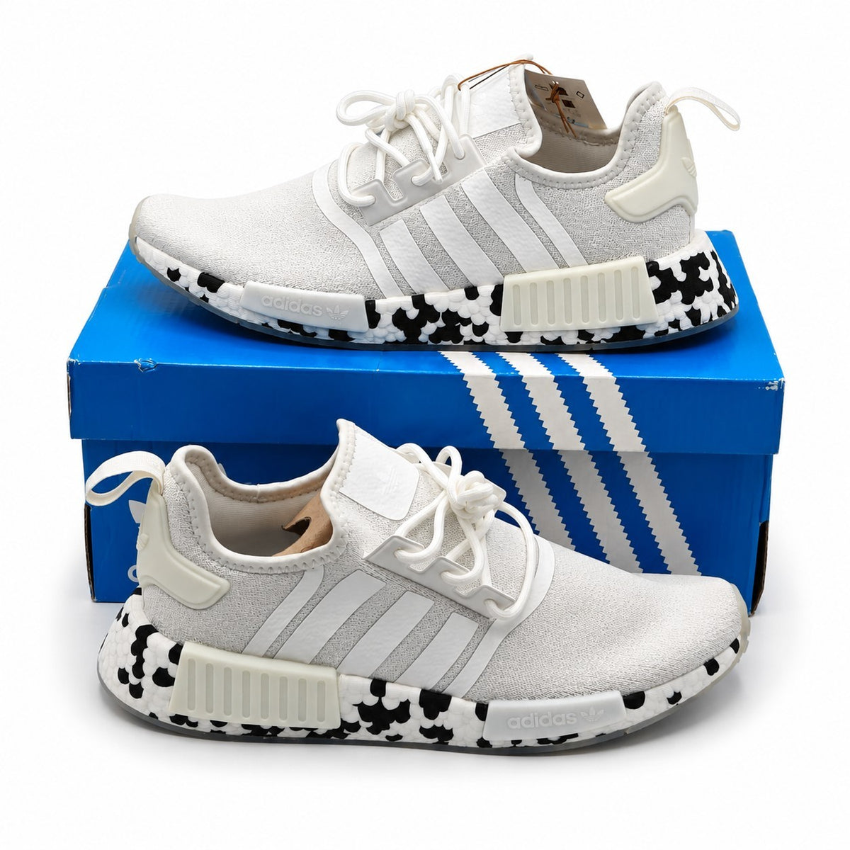 adidas Originals NMD_R1 GZ4307 White Black Boost Sneakers Men's Size 8.5
