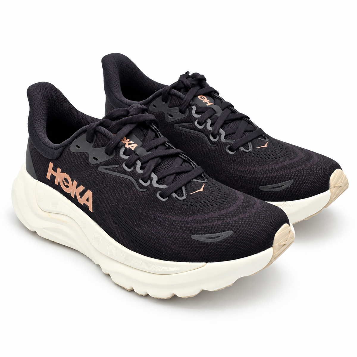 HOKA Arahi 8 Women's 8 B Black Rose Gold H-Frame Stability Road Running Shoes