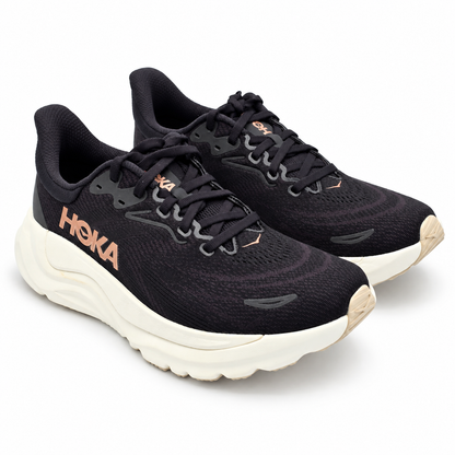 HOKA Arahi 8 Women's 8 B Black Rose Gold H-Frame Stability Road Running Shoes