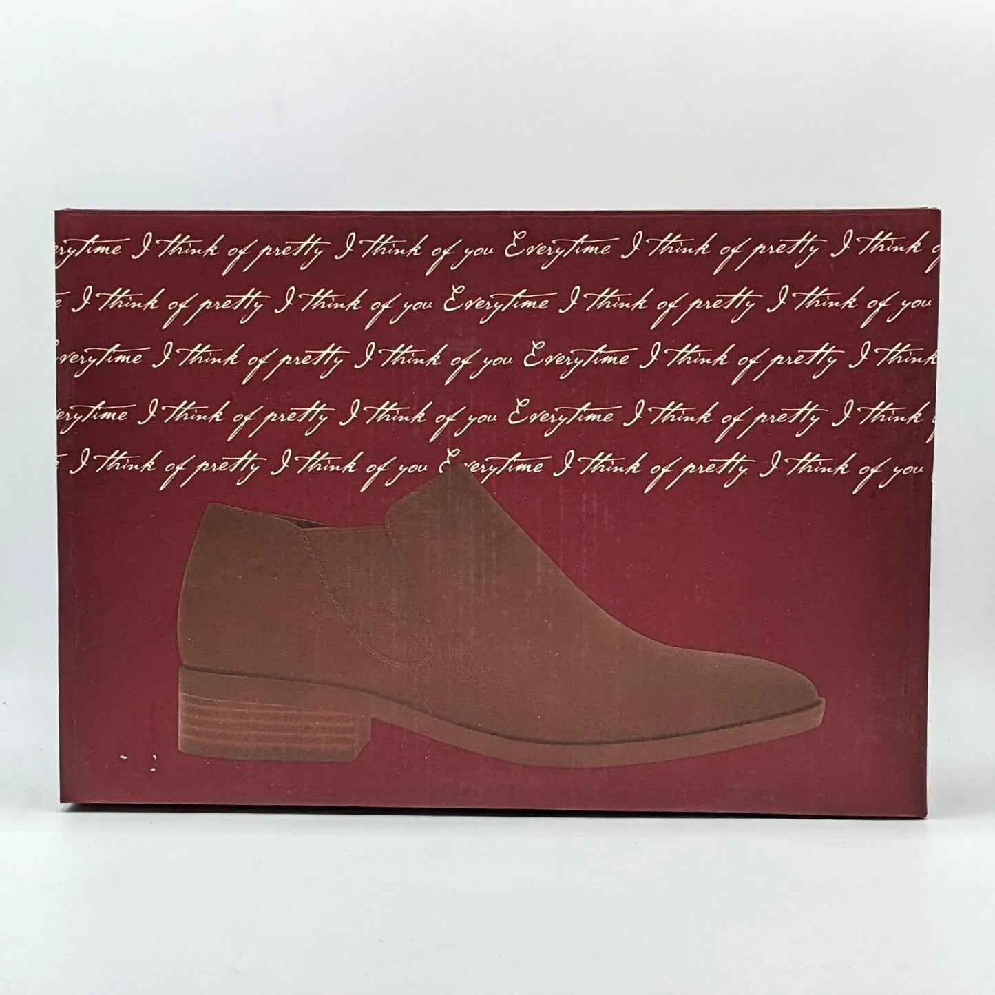 Kensie "Sammy" Faux Pebbled Leather w/ Block Heel & Side Zip Closure (Brown) NEW