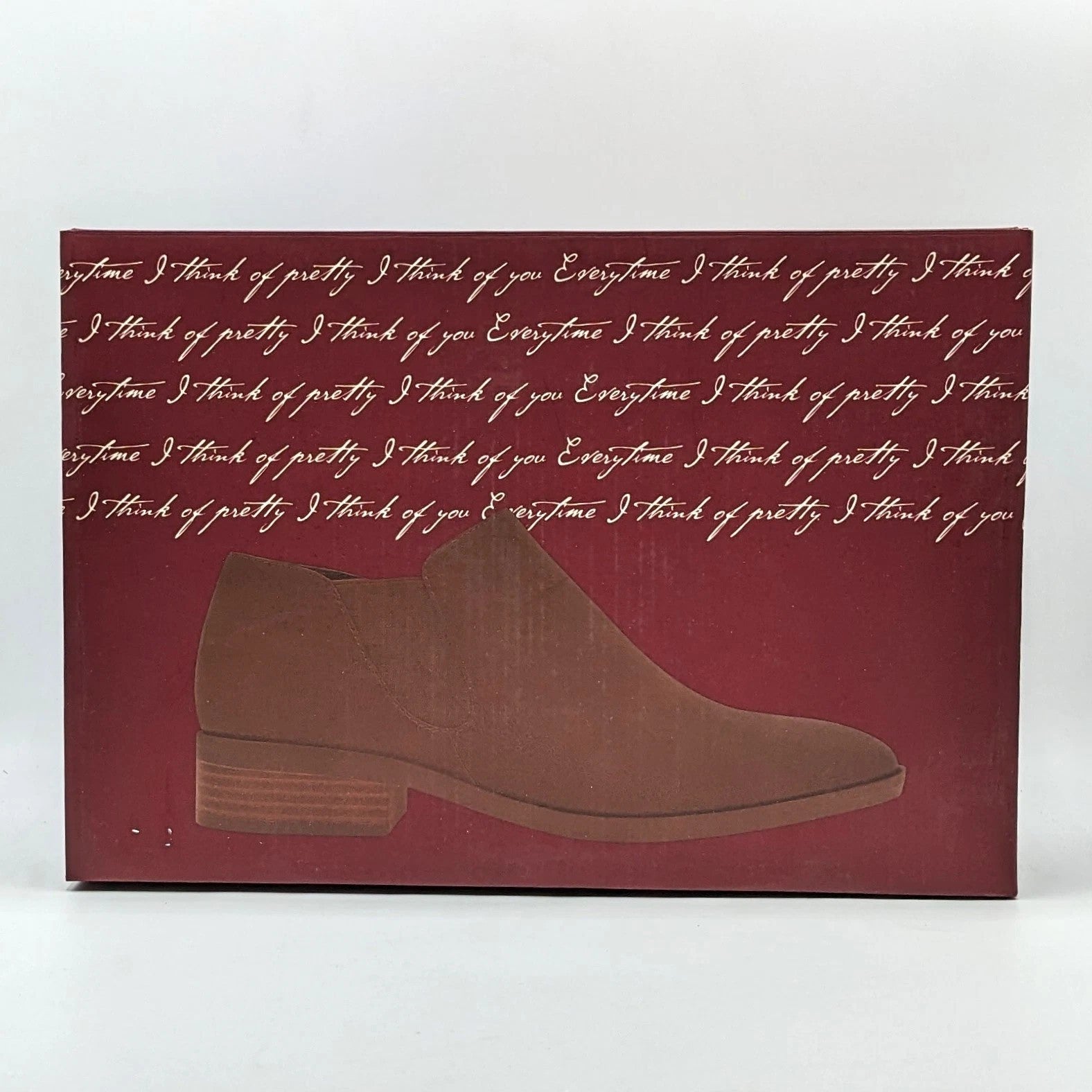 Kensie "Sammy" Faux Pebbled Leather w/ Block Heel & Side Zip Closure (Brown) NEW
