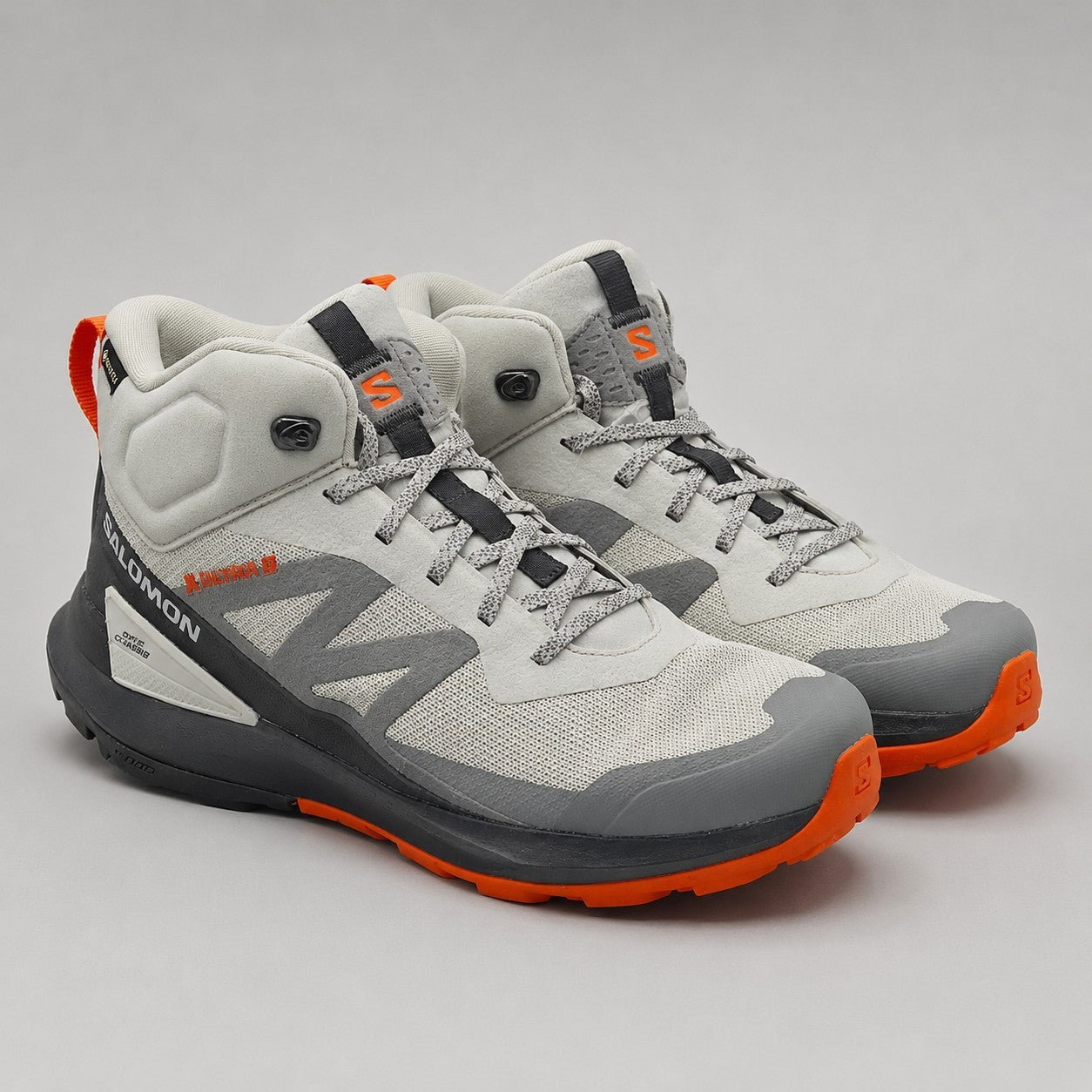 Salomon Elixir Activ Mid GTX Men's 13 Gore-Tex Hiking Boots Gray Orange L474567