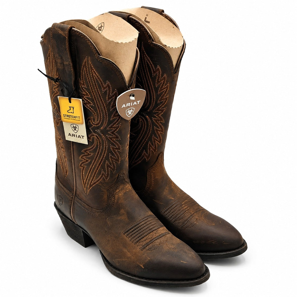 Ariat(R) Heritage R Toe StretchFit Western Cowboy Boots Brown Women's 7 B 10038380