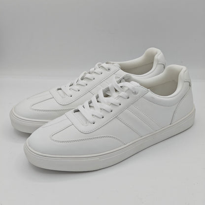 Perry Ellis Portfolio Mens Classic White Lace Up Sneakers (White)
