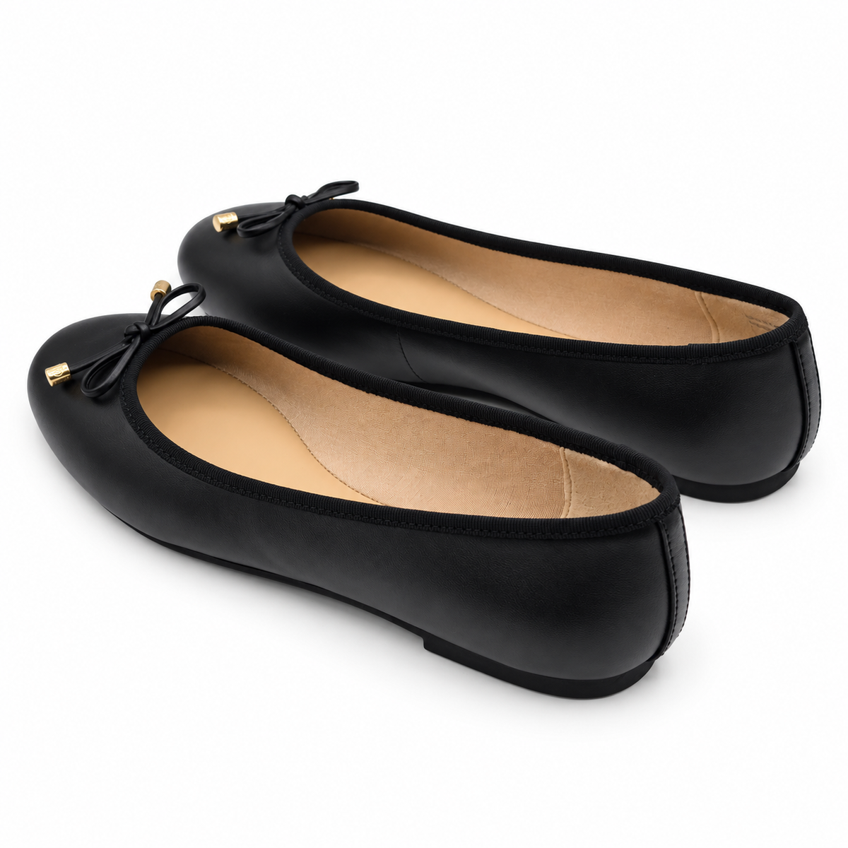 Ted Baker Womens Black Leather Ballet Flats Bow Almond Toe Slip On Pick Size