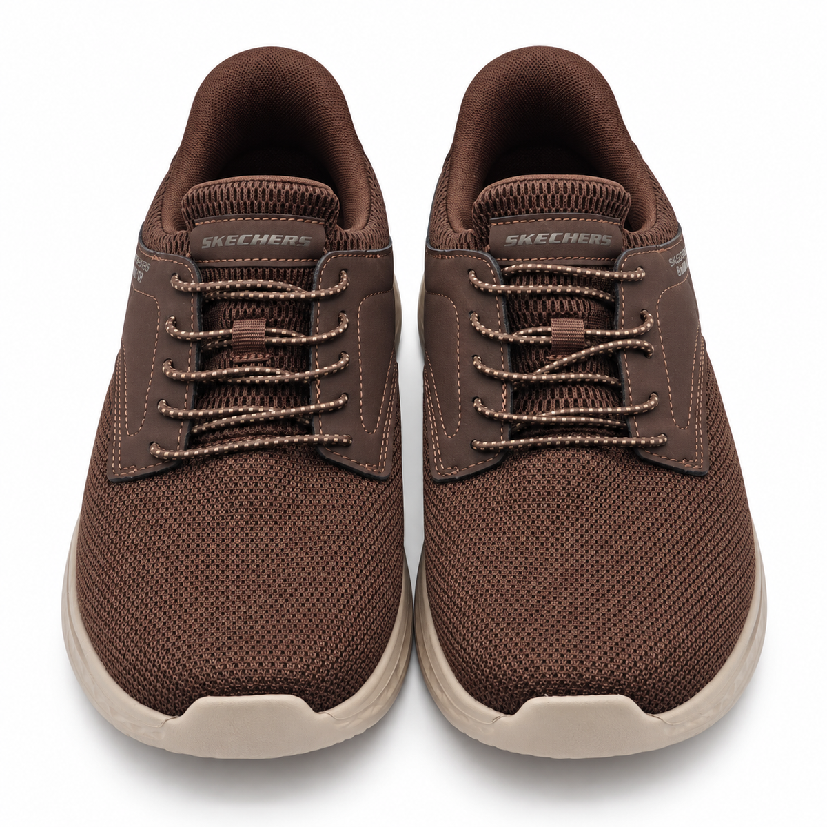 Skechers Swift Fit Mens Brown Hands Free Memory Foam Walking Sneakers Pick Size