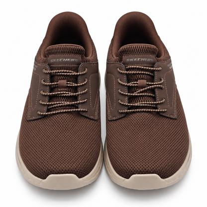 Skechers Swift Fit Mens Brown Hands Free Memory Foam Walking Sneakers Pick Size