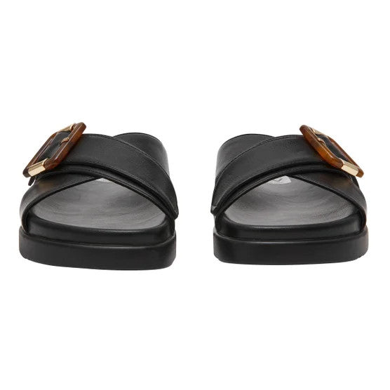 DV by Dolce Vita Usha Womens Black Buckle Slide Sandals Open Toe Shoes Pick Size