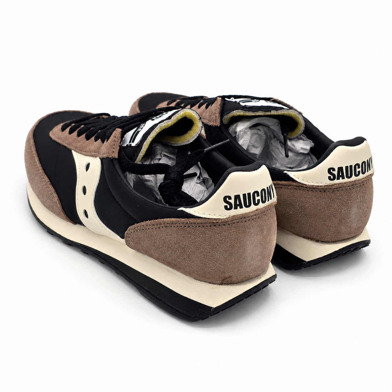 Saucony Originals Trainer 80 Women's 7.5 Black Tan Unisex Sneakers New Box