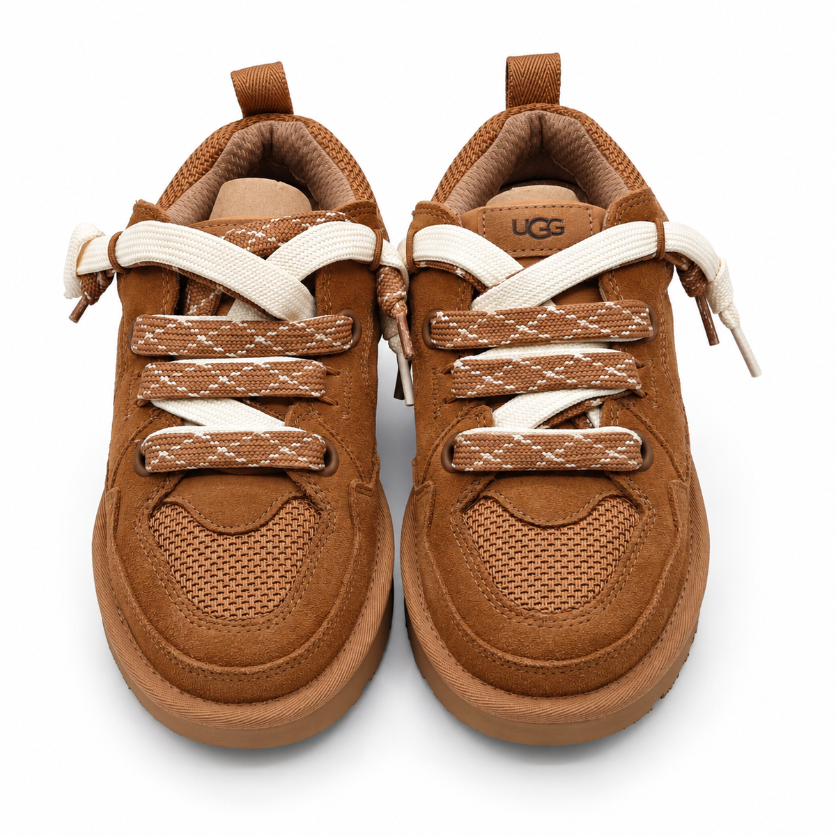 UGG Lo Lowmel Womens 8 Chestnut Suede Mesh Lace Up Low Top Sneakers 1168890