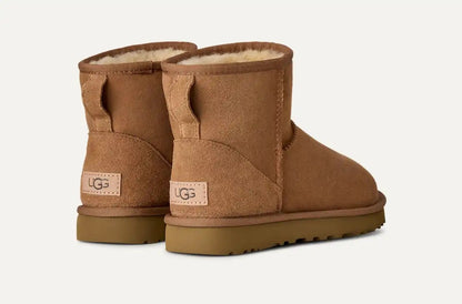 UGG Classic Mini II Chestnut Suede Sheepskin Ankle Boots Women's Size 7 1016222