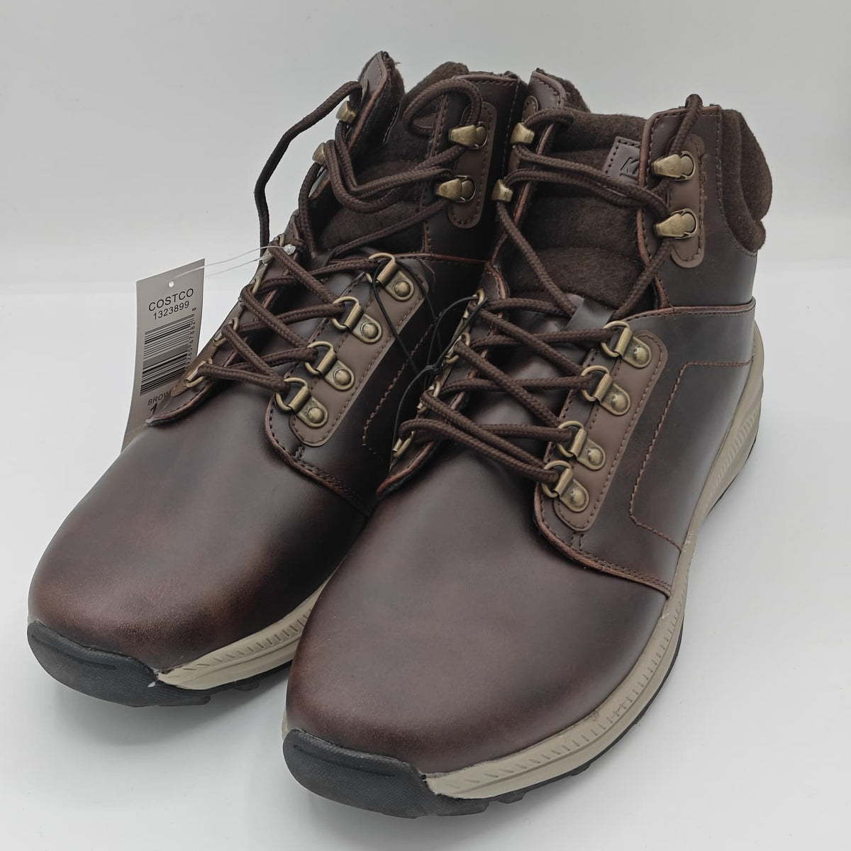 Khombu Men's Nick Outdoor Hiker Work Boots Brown Faux Leather Lace Up Trail 11