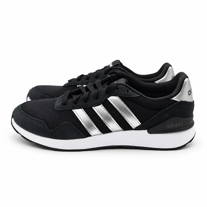 adidas Run 60s 4.0 Womens Black Silver Retro Suede Sneakers Pick Size JR6626