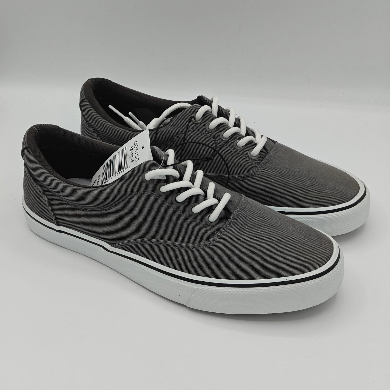IZOD Rangley Men's Canvas Sneakers Gray Navy Memory Foam Comfort Casual Pick Siz