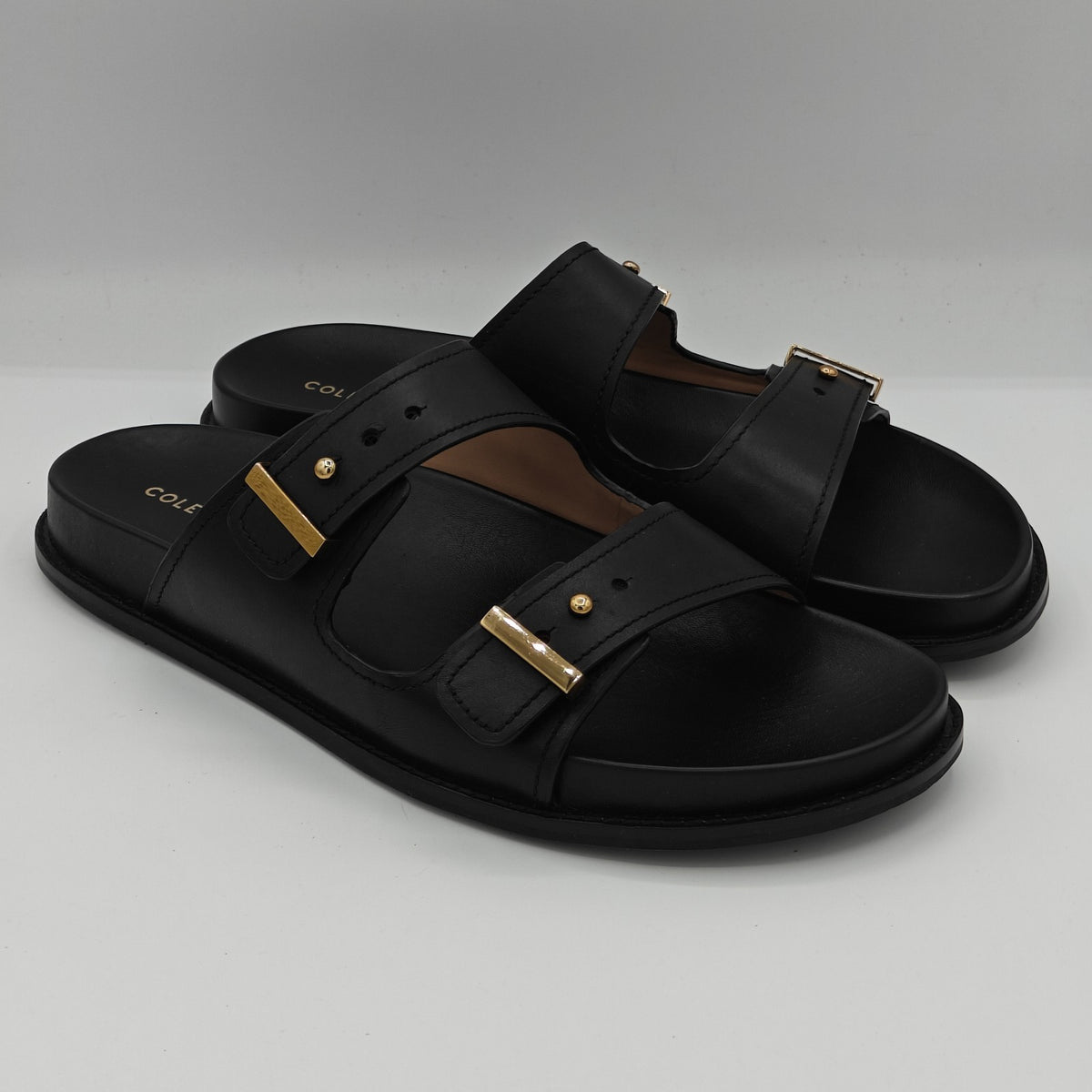 Cole Haan "Marisol" Women's Leather Adjustable Double Banded Sandals Black
