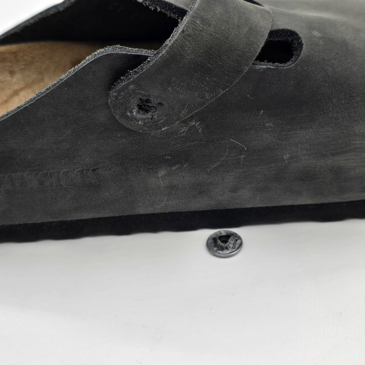 Birkenstock Boston BS Black Oiled Leather Clogs Women's 8 EU 39 READ DESCRIPTION