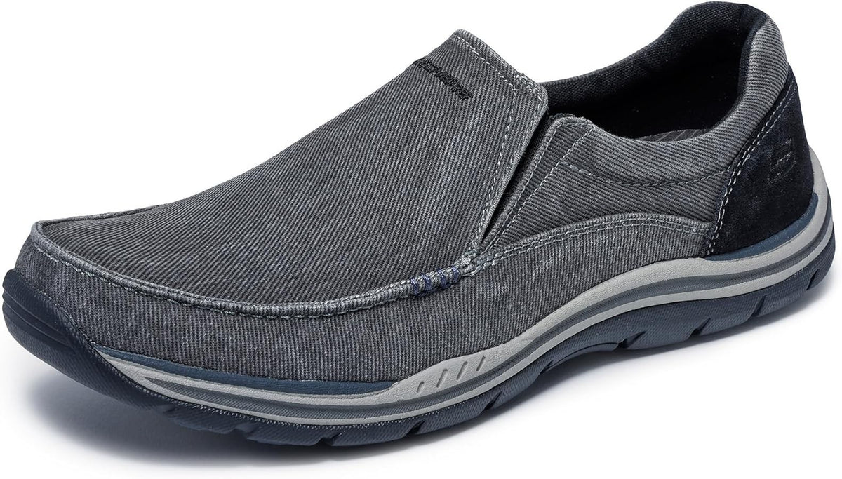 Skechers Expected Avillo Shoes Men's Slip-On Casual Vintage Washed Black Size 14