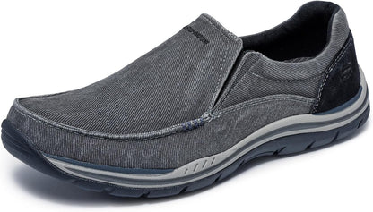 Skechers Expected Avillo Shoes Men's Slip-On Casual Vintage Washed Black Size 14