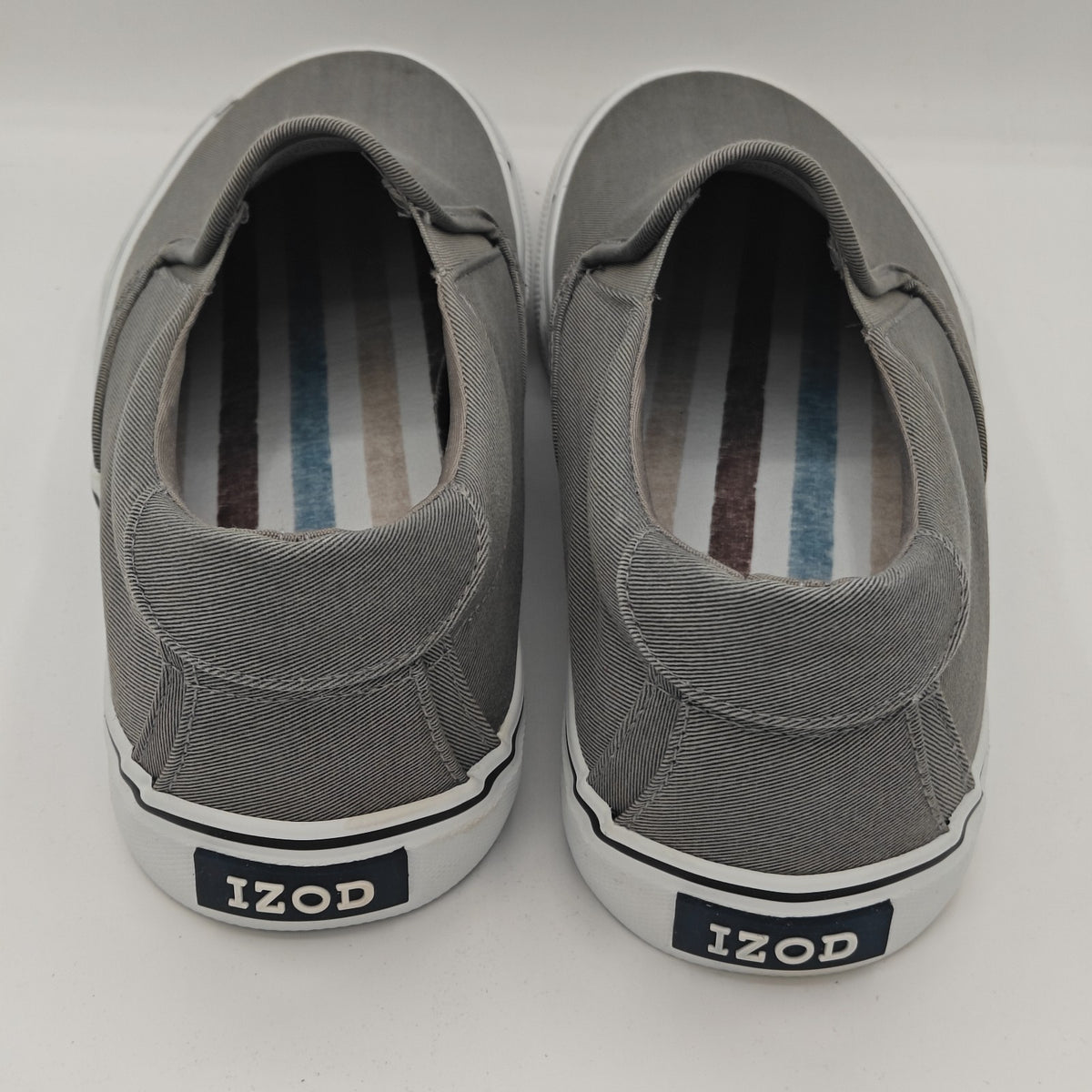 IZOD Men's Sunapee Canvas Slip On Sneakers Lightweight Memory Foam Shoes