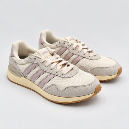 adidas Run 60s 4.0 Womens Cream Purple Retro Suede Sneakers Pick Size JR7484