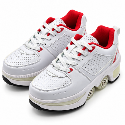 YOUSIOI 001 Roller Skate Shoes Womens US 6.5 EU 36 White Red Retractable Quad