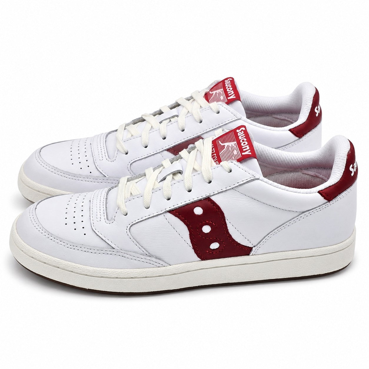 Saucony Jazz Court White Red Women's 9.5 Men's 8 Leather Sneakers S70555-6