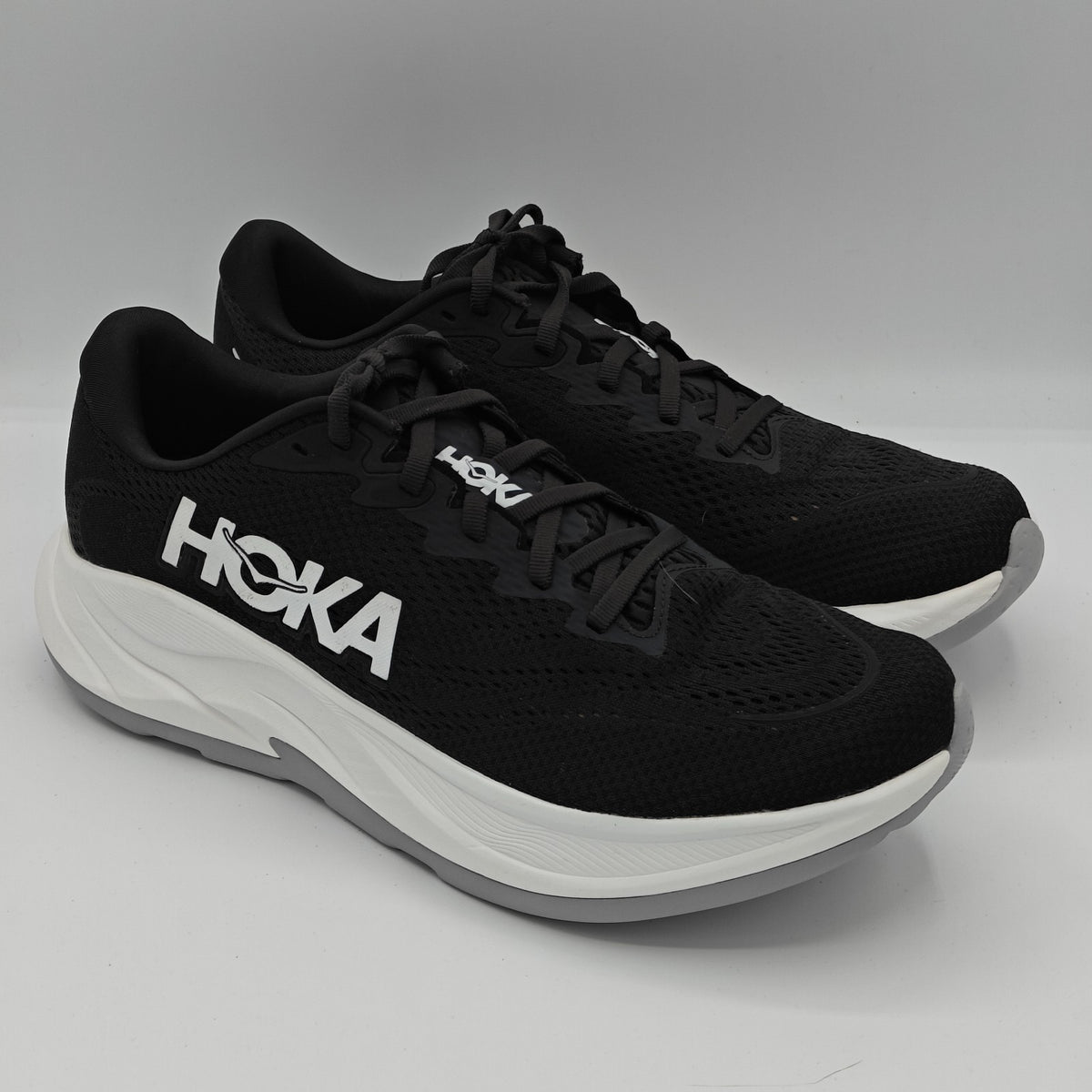 Hoka One Rincon 4 Black White Women 10B Athletic Running Shoe