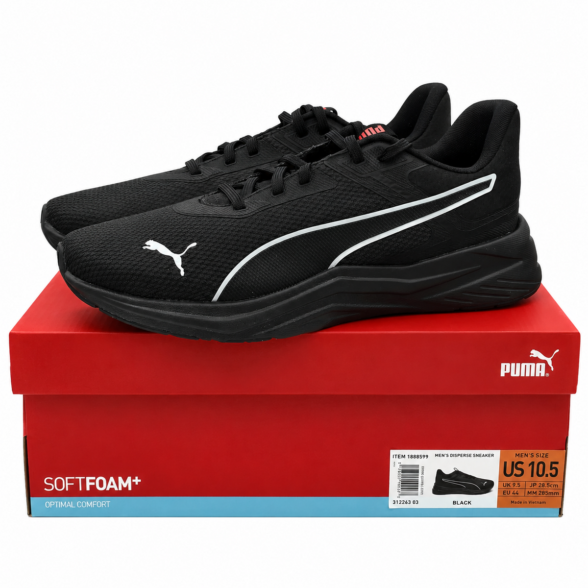 PUMA "Disperse Sneaker" Men's Lightweight Optimal Comfort SOFTFOAM (Black )