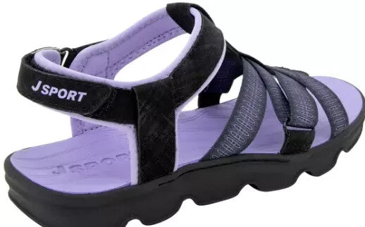 Jsport KAIA Women's Sports Sandal - Adjustable Straps (Black/Purple) Pick Size