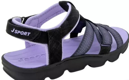 Jsport KAIA Women's Sports Sandal - Adjustable Straps (Black/Purple) Pick Size