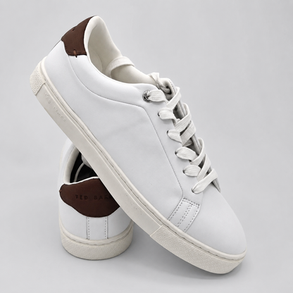 Ted Baker Robberto Men's Leather Low Top Sneakers White Dark Night Lace-Up