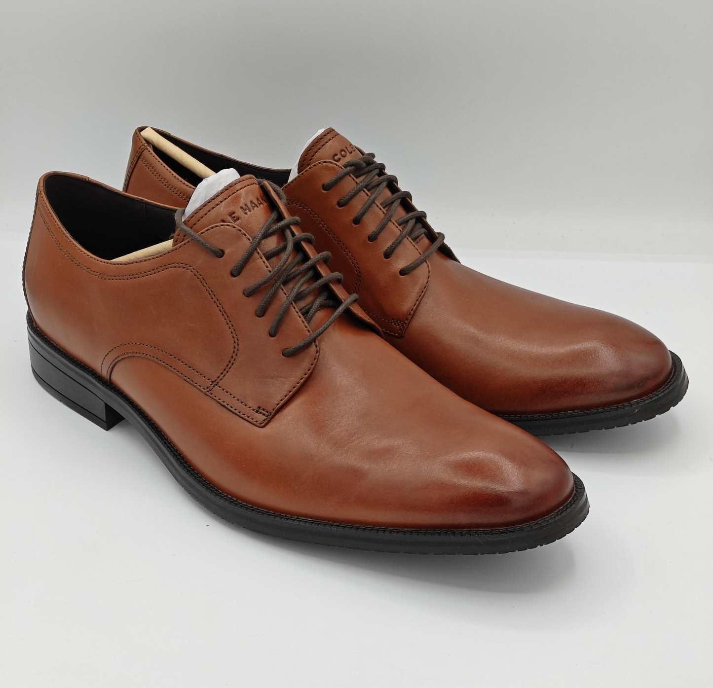 Cole Haan Men's Leather Modern Essentials Plain Toe Oxford Shoe British Tan