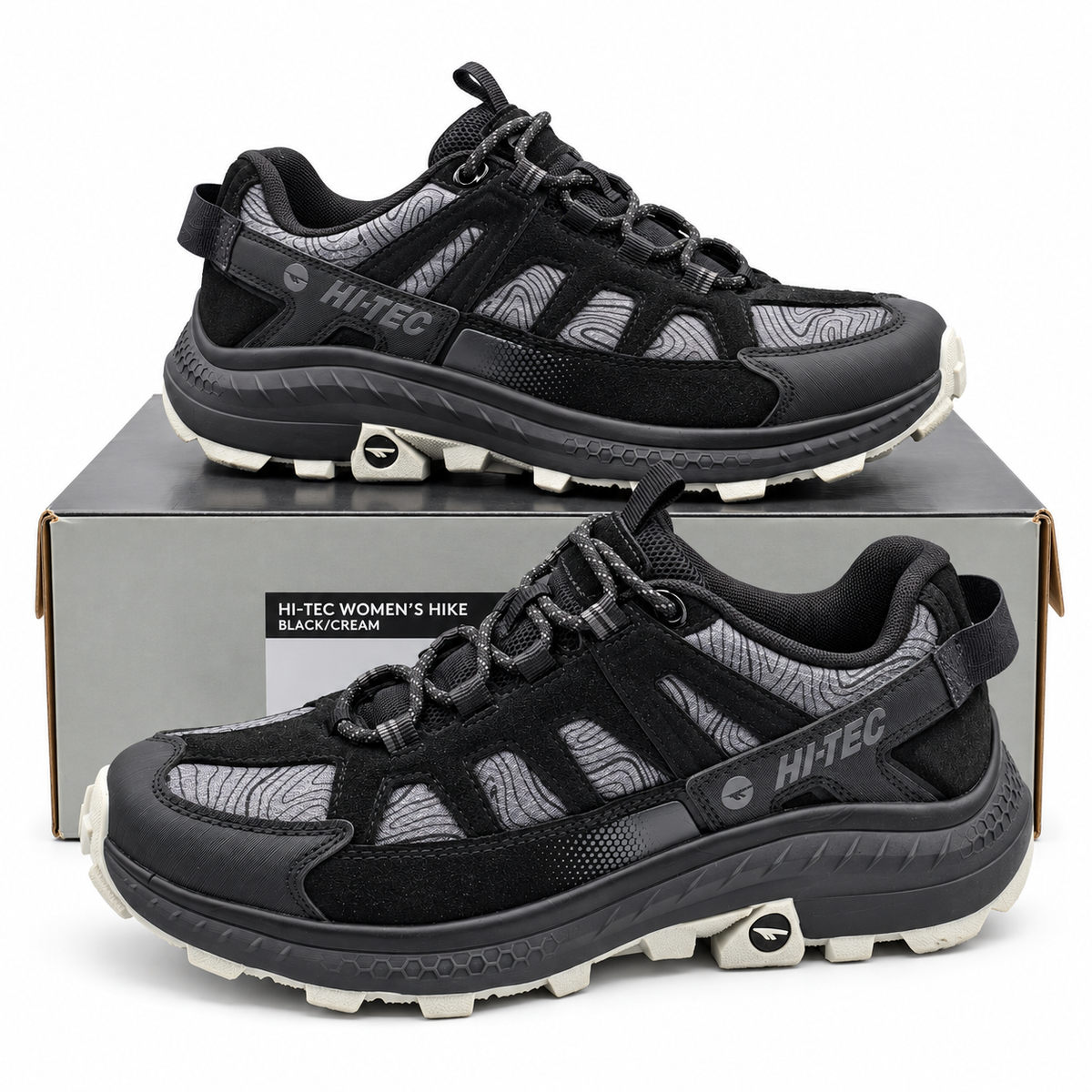 Hi-Tec Men's Hiking Trail Shoes Black Castle Rock Outdoor Walking Sneakers 8