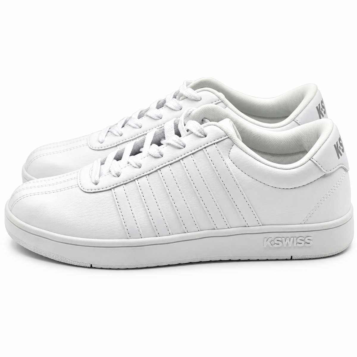 K-Swiss Court Open Stripes Womens White Low Top Lace Up Sneakers Pick Size