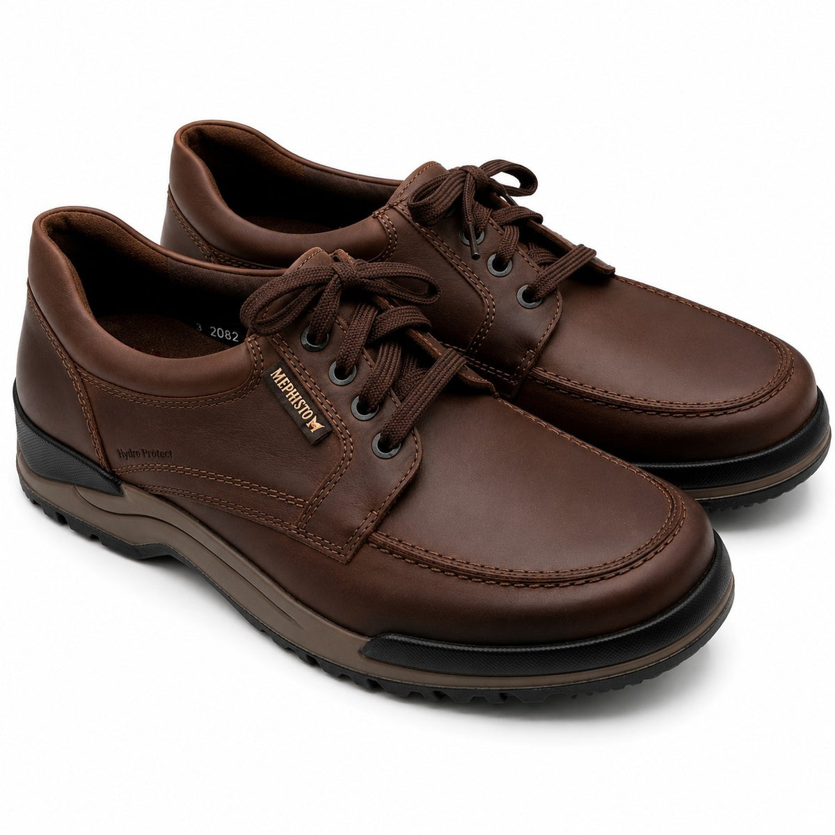 Mephisto Charles Dark Brown Grizzly Leather Derby Shoes Men's US 10 EU 44