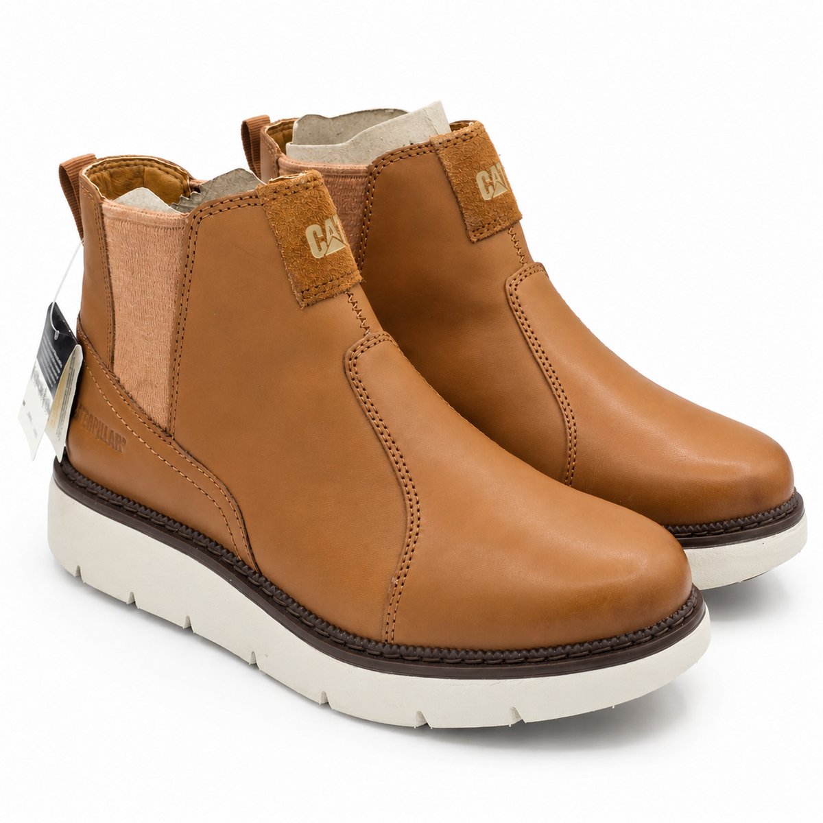 CAT Chariot Chelsea Boots P311823 Women's Ashew Cajou Leather Size 8.5 US