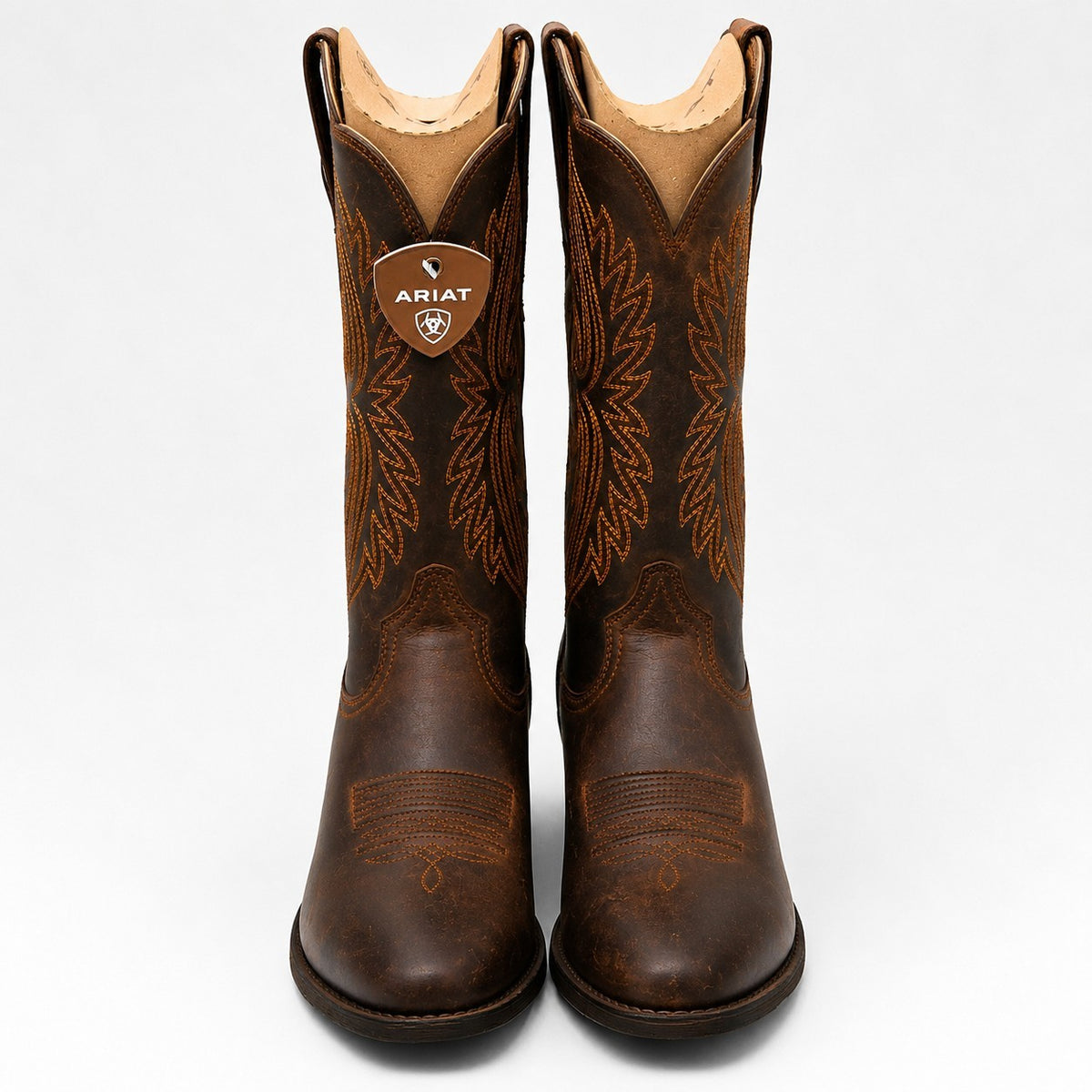 ARIAT(R) Heritage R Toe StretchFit Western Boots Distressed Brown Women's 11B