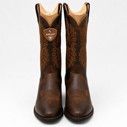 ARIAT(R) Heritage R Toe StretchFit Western Boots Distressed Brown Women's 11B