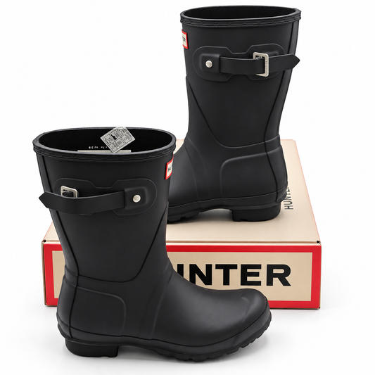 Hunter Original Short-O Rain Boots Womens 10 Black Waterproof HWS1000RMA-O Matte