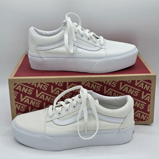 Vans Old Skool Platform Sneakers True White VN0A3B3UW00 Women's 6.5 Men's 5