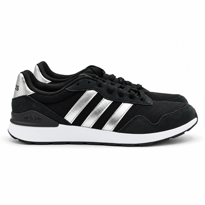 adidas Run 60s 4.0 Womens Black Silver Retro Suede Sneakers Pick Size JR6626