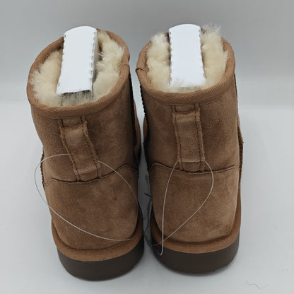 Kirkland Signature Women's Suede Shearling Winter Straight Edge Boot, Tan Havane