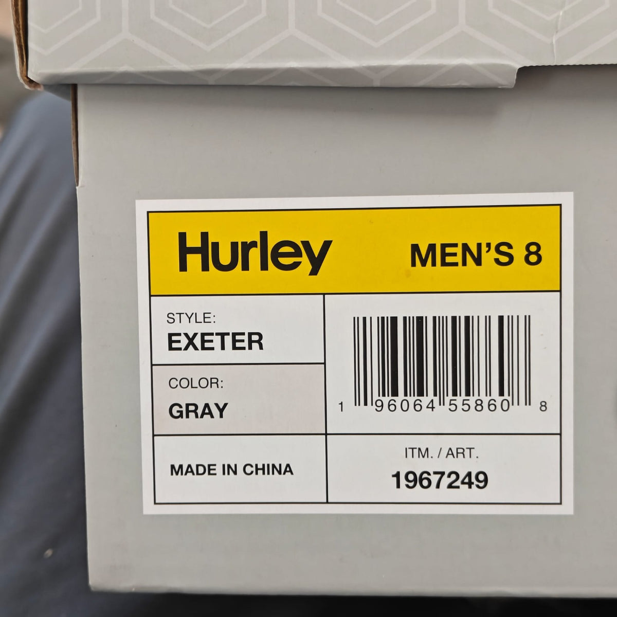 Hurley Exeter Men's Athletic Casual Shoe Breathable Sport Sneaker Gray Pick Size