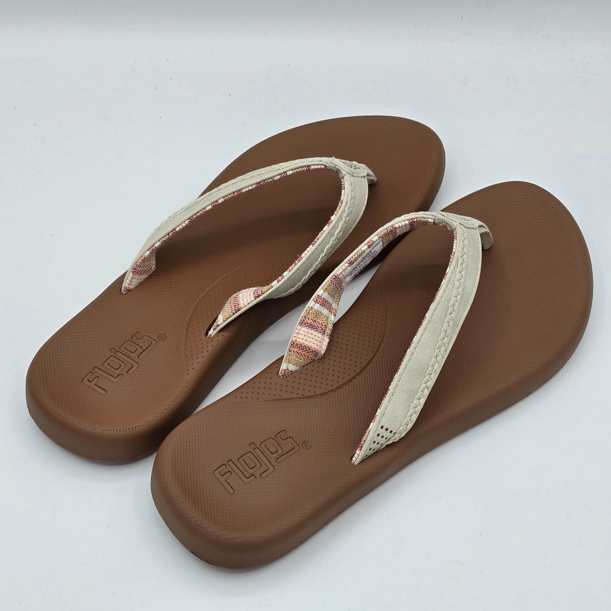 Flojos Flip Flops Women's Memory Foam Arch Support Sandals Black White Pick Size