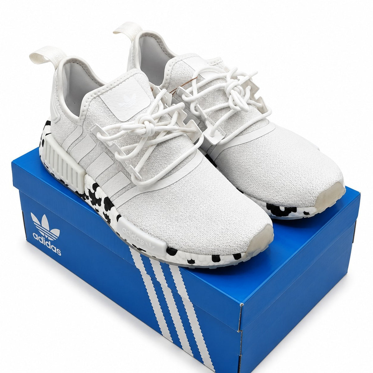 adidas Originals NMD_R1 GZ4307 White Black Boost Sneakers Men's Size 9.5
