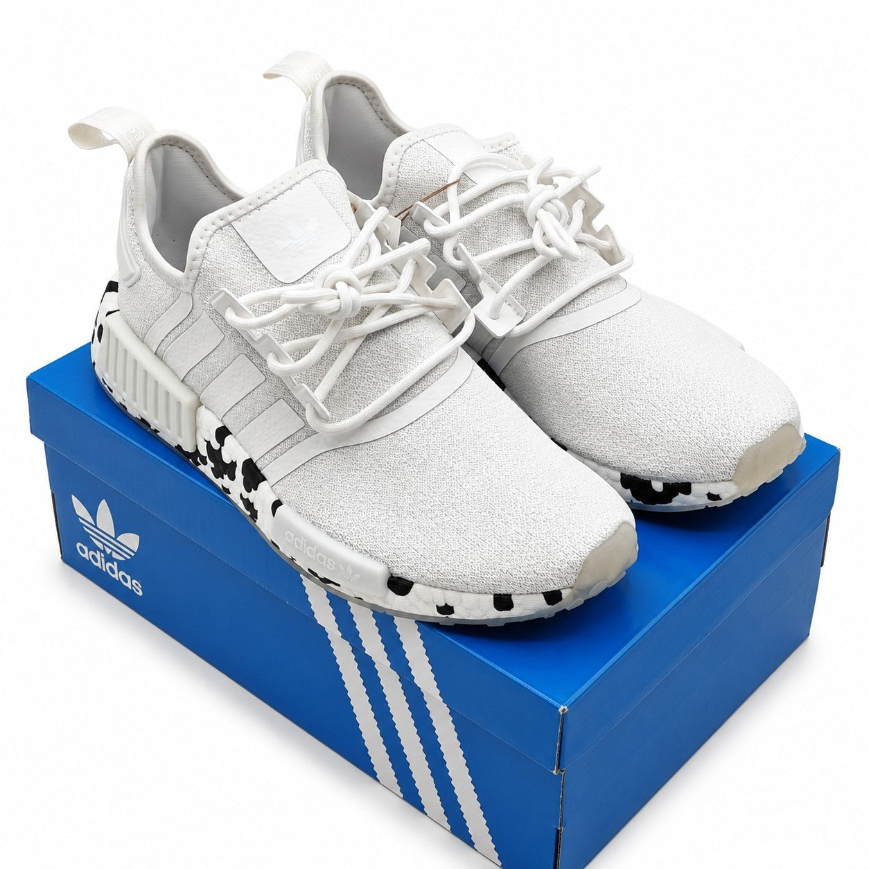 adidas Originals NMD_R1 GZ4307 White Black Boost Sneakers Men's Size 9.5